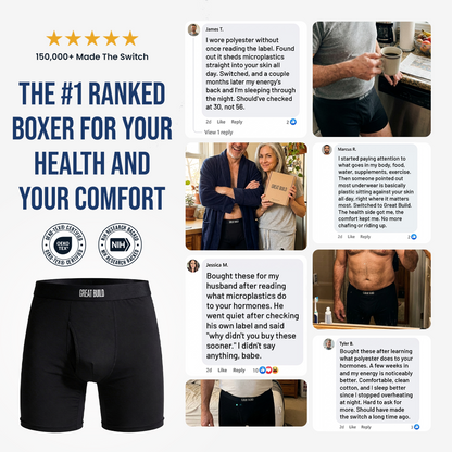 The GREAT BUILD Organic Cotton Boxer Brief Plastic-Free
